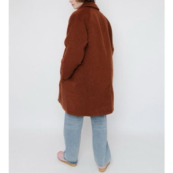 NWT Levi’s Men’s Wool Blend Oversized Slouch Overcoat Cherry Mahogany-Red size S - Picture 4 of 12